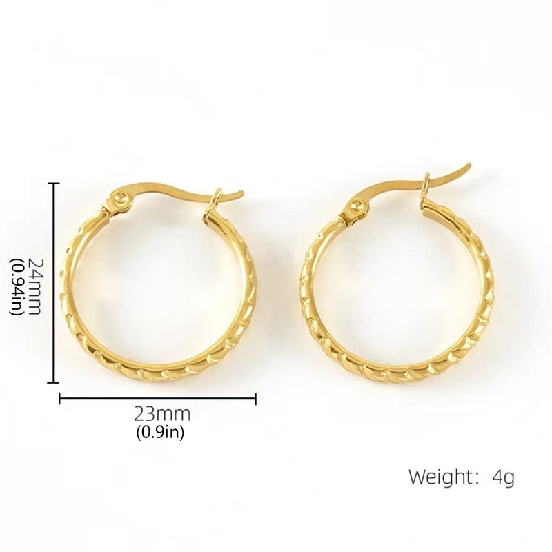 1 Pair Elegant Minimalist Solid Color 304 Stainless Steel 18K Gold Plated Stainless Steel Earrings
