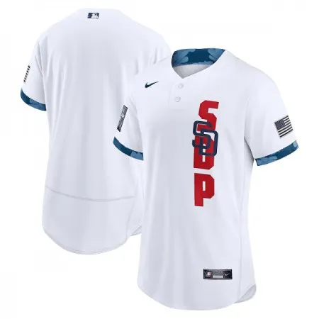 Men's San Diego Padres Blank 2021 White All-Star Flex Base Stitched MLB Jersey