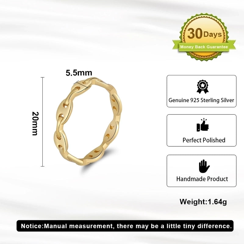 14K Gold Plated White Gold Plated 925 Sterling Silver Geometric Rings