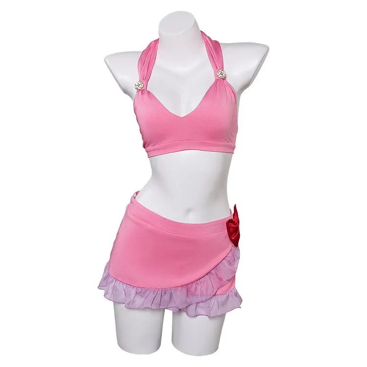 Final Fantasy Tifa Pink Swimsuit Set Outfits Cosplay Costume Halloween Carnival Suit
