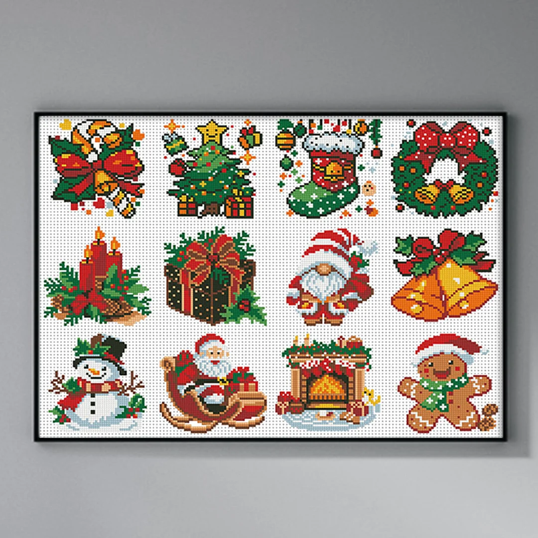 Christmas 12 Elements Partial 11CT DIY Stamped Cross Stitch Kits Gift 36x52cm