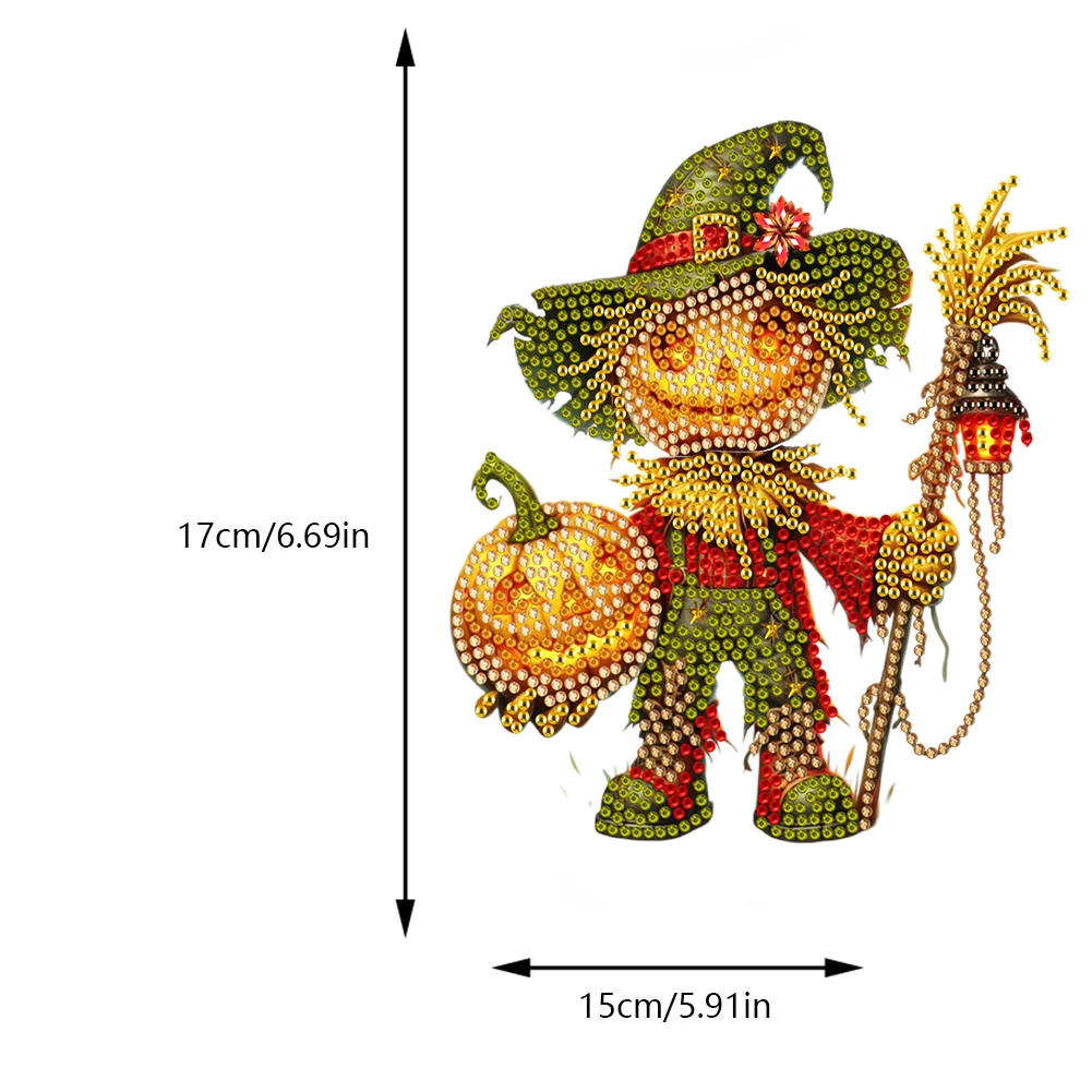 DIY Pumpkin Scarecrow Acrylic Special Shaped Desktop Shake Head Diamond Art Kit Decor