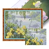 Iris Swan Lake-14CT Stamped Cross Stitch Egyptian Cotton 50*42cm/19.69*16.54in tapestrymarket
