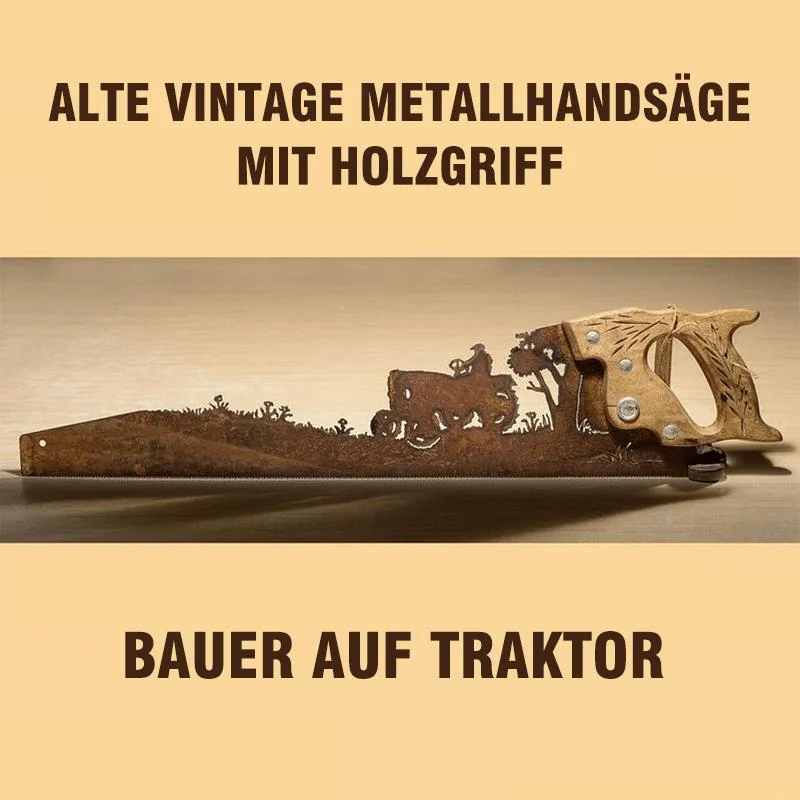 Meladen™ Alte Vintage Metallhandsäge mit Holzgriff