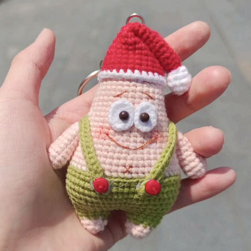 DIY Crochet Christmas Starfish Kit - Handcrafted SpongeBob Patrick Star Set