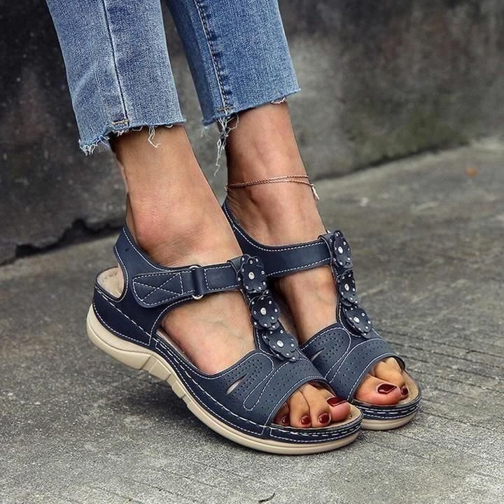 Women Flowers Comfy Orthopedic Arch-Support Wedges Sandals 2021