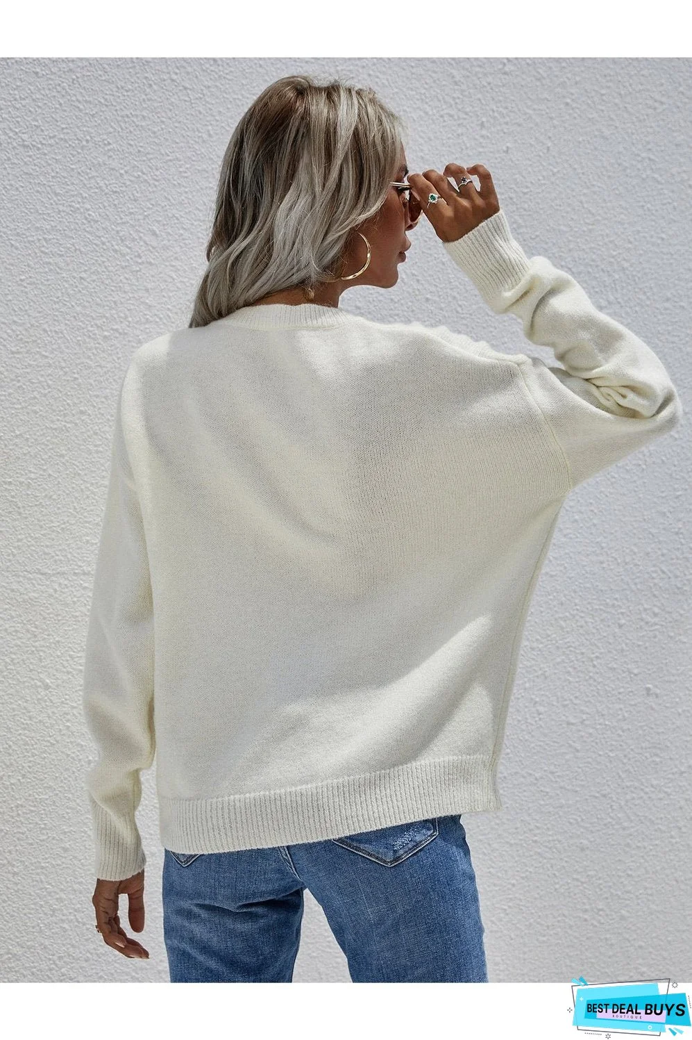 Half Button Long Sleeve Henley Sweater