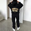 Fashionable Sporty Hooded Two-piece Set With Gold Foil Logo by Inlyline