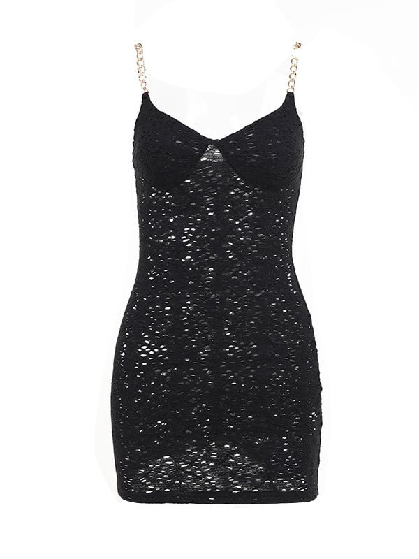 All Is Gone V-neck Hollow Out Dress