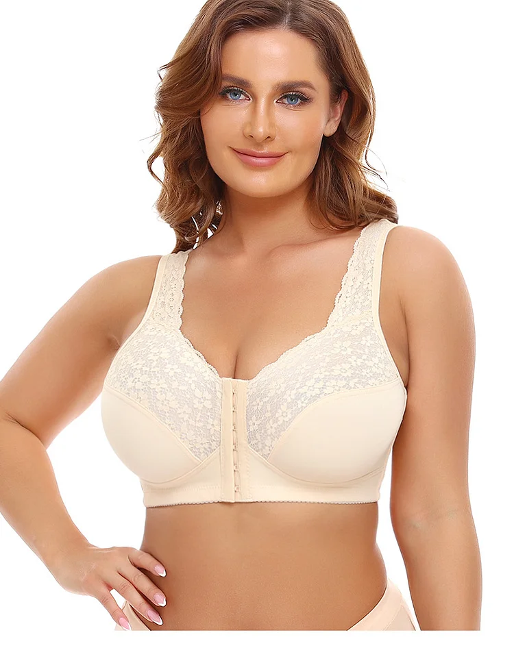 None Steel Ring Lace Large Cup Bra