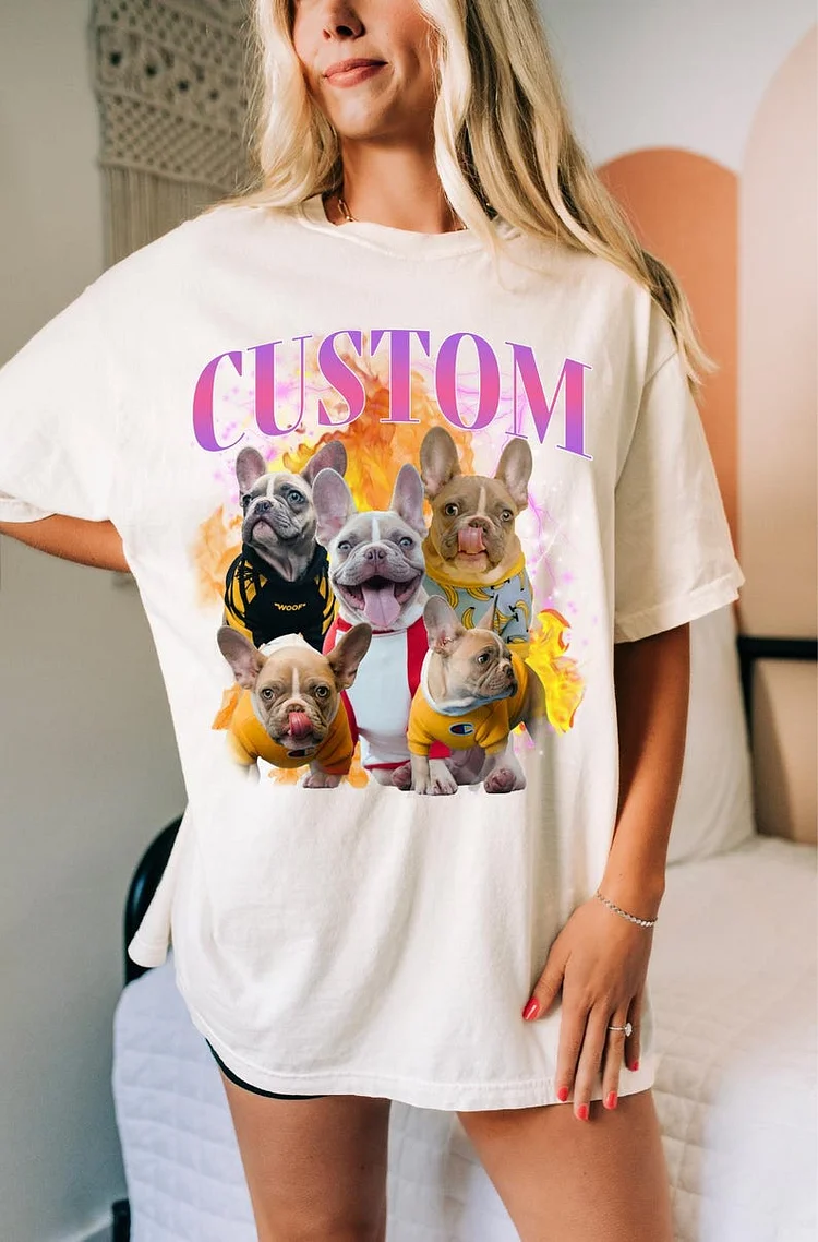 Custom Dog Bootleg Shirt, Cat Shirt 90's Tee, Personalized Bootleg Pet Shirt, Dog Bootleg T-shirt