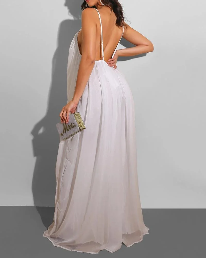 Chiffon Loose Jumpsuit-white