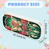 (US Local)Rose Pattern DIY Diamond Pencil Case Pens Brushes Accessories Travel Pencil Box