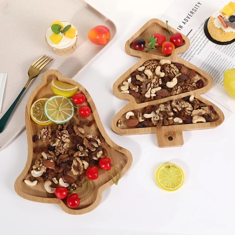 Christmas Casual Solid Color Bamboo Plate 1 Piece