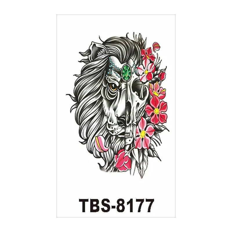 Temporary Tattoo Sticker for Women Stickers on the Chest Fashion Wolf Tiger Lion King Fake Waterproof Tattoos Woman Tatoo Body