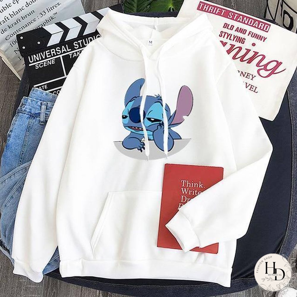 New Hoodie Sweatshirt Women Oversized cartoon Stitch Hoodie couple shirt versatile Sweatshirt Winter Long Sleeve Tops Hoodies