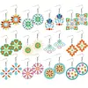 12 paires g&eacute;om&eacute;trique circulaire double face - 5d bricolage boucles d&rsquo;oreilles