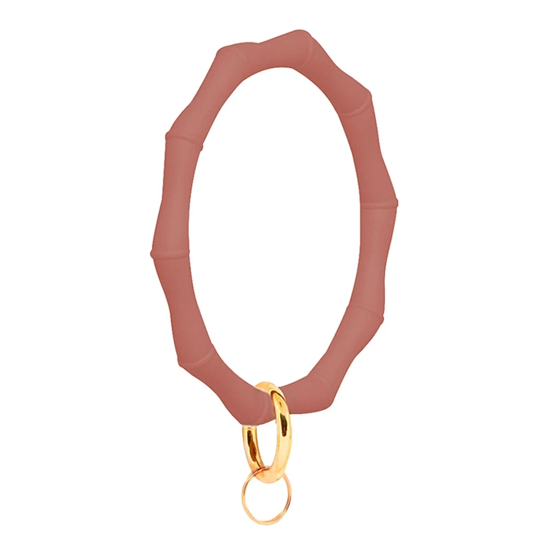 Dvacaman Hot Sale Big O Shaped Silicone Loop Wrist Key Ring Keychain with Gold O Clasp Round Key Wrist Strap Accessory Wholesale