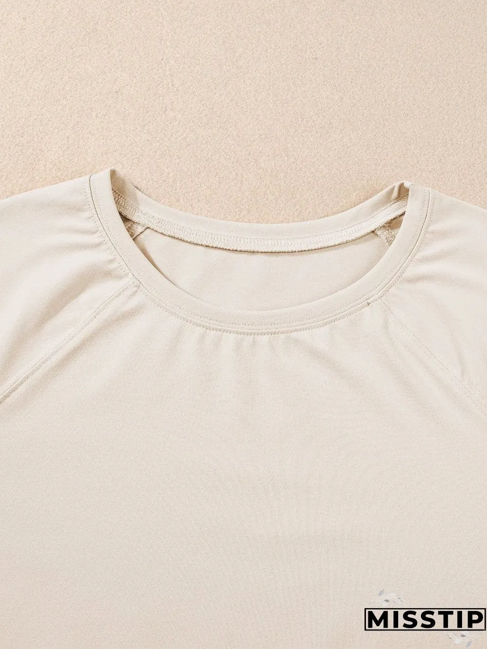 White Raw Edge Loose Tee and Wide Leg Pants Matching Set