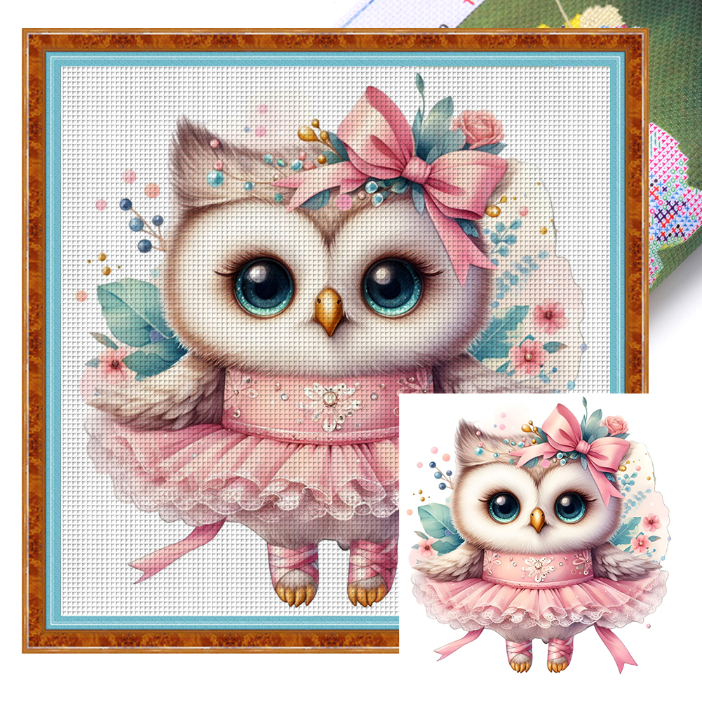 Ballet Owl Full 11CT Pre-stamped Canvas(40*40cm) Cross Stitch