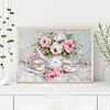 Teapot Rose-11CT Stamped Cross Stitch 50*37cm