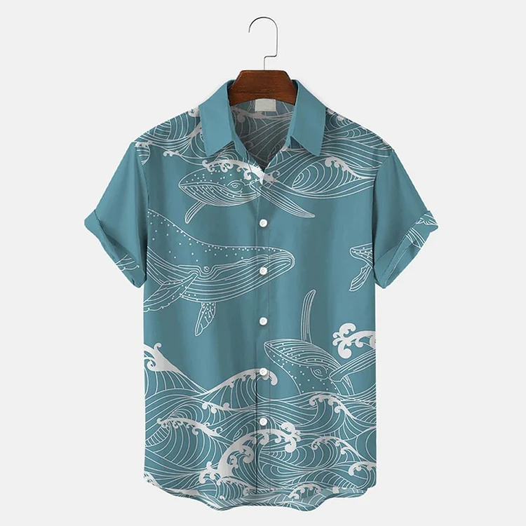 Simpfit Herren Urlaub Vintage Ocean Art Hawaiihemd