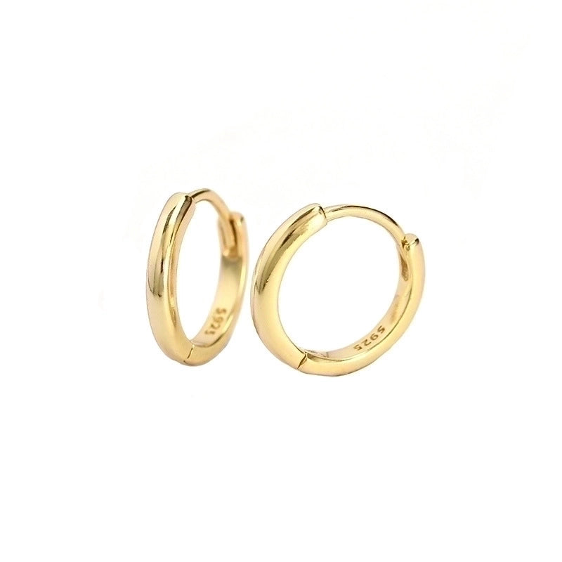 1 Pair 925 Sterling Silver Round Hoop Earrings