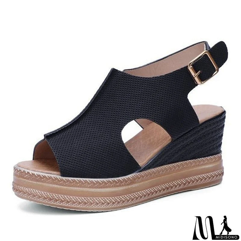 MidiSono - Women Cute Peep Toe Platform Wedge Heel Sandals