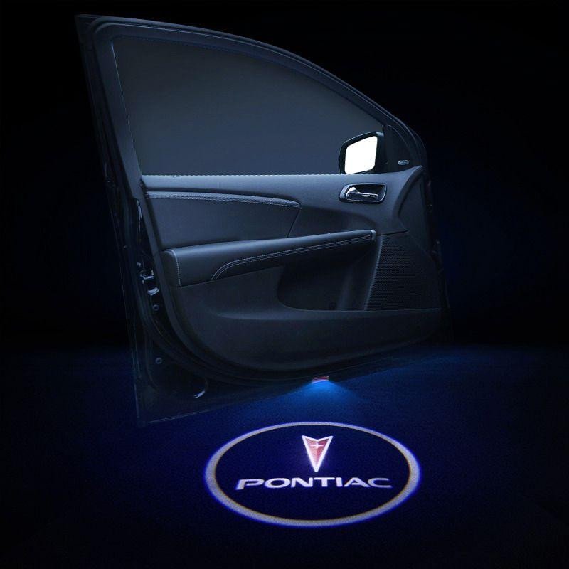 2pcs LED Car Door Courtesy Projector Laser Ghost Shadow Light For PONTIAC Logo voiturehub dxncar