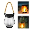 Solar Lanterns Lights with Dual Charging Modes of Solar & Type-C Flickering Flame Garden Light for Garden Yard Patio Decorative
