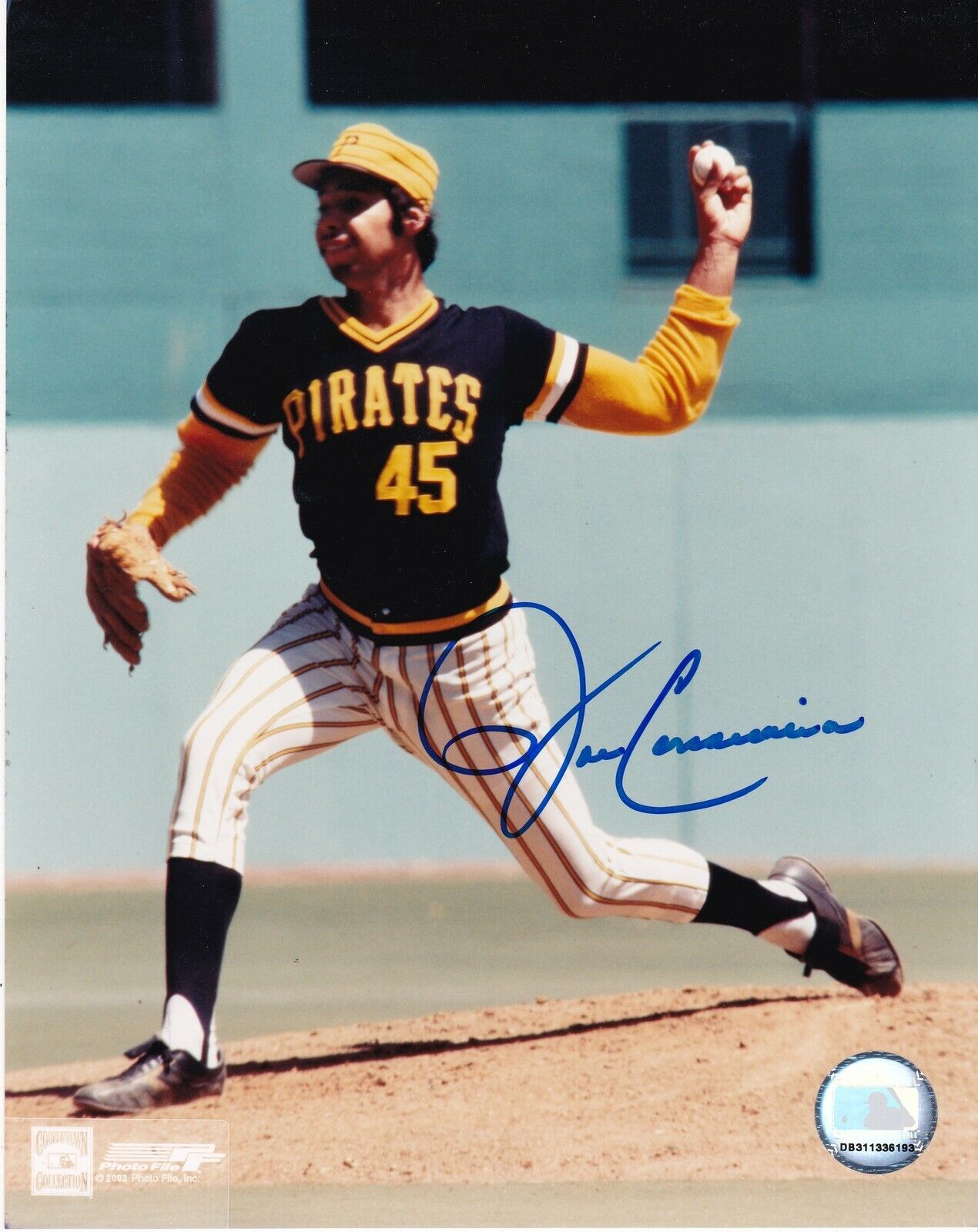 JOHN CANDELARIA PITTSBURGH PIRATES ACTION SIGNED 8x10