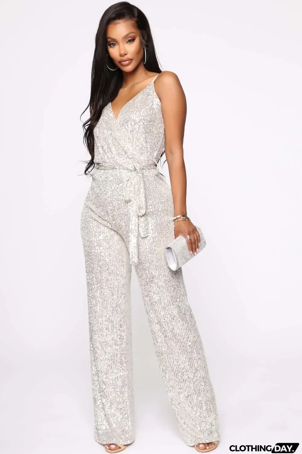 Fashion Sequins Sexy Sleeveless Sling Jumpsuit Spring and Summer Women's Wear