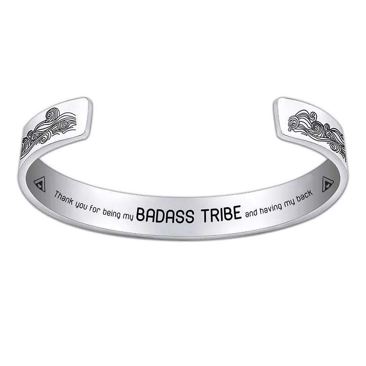 Thank You For Being My Badass Tribe Wave Cuff Bracelet