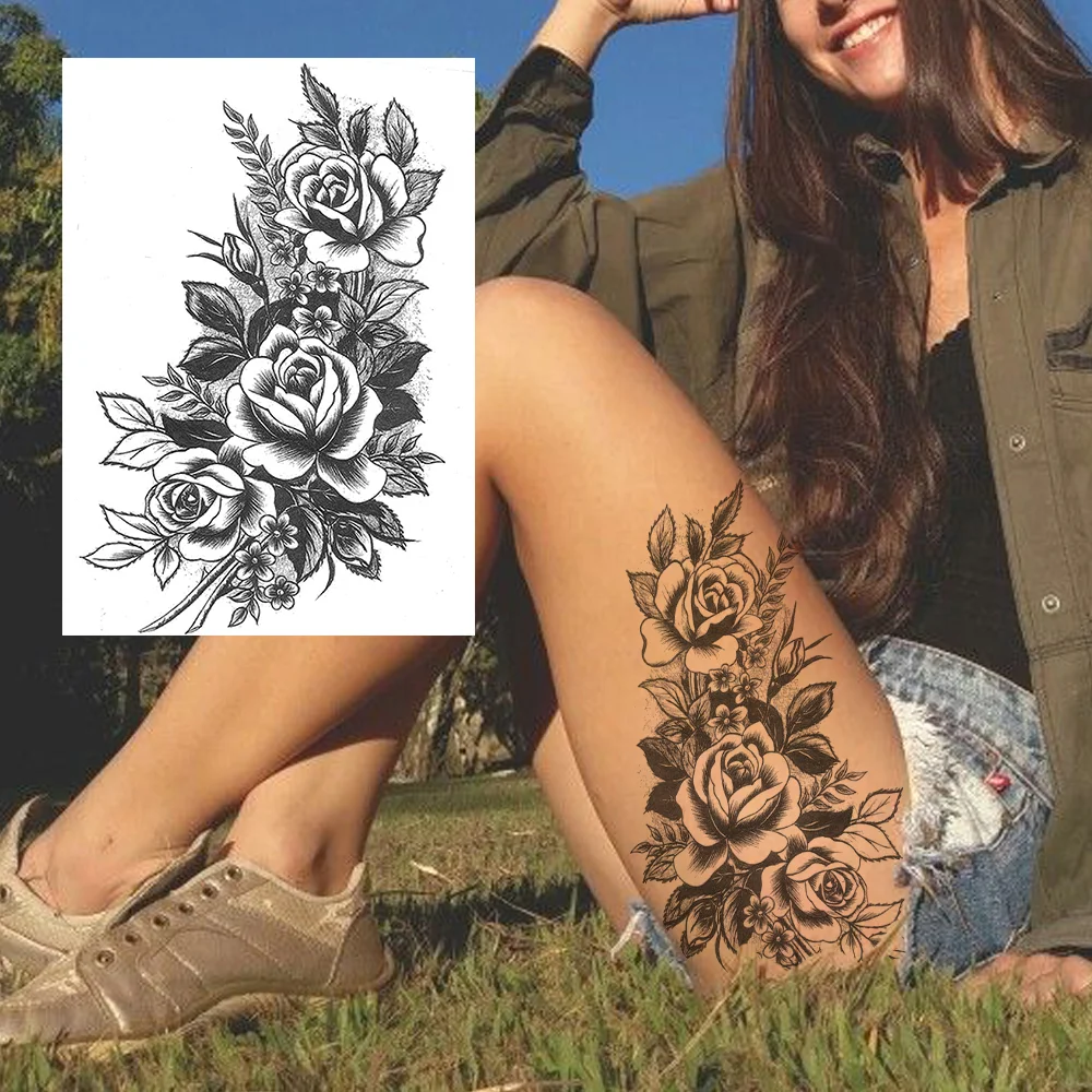Sdrawing Henna Flower Temporary Tattoos For Women Fashion Body Art Tatoos Realistic Fake Jewelry Mandala Dreamcatcher Tattoos Sexy