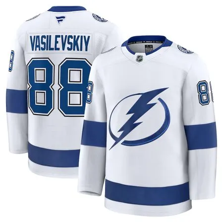 Youth Tampa Bay Lightning #88 Andrei Vasilevskiy  White Away Premium Jersey