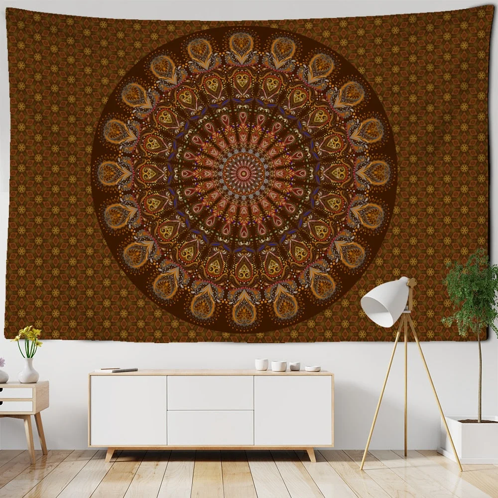 Psychedelic Mandala Tapestry Wall Hanging Bohemia TAPIZ Witchcraft Beach Travel Mattress Room Home Decor