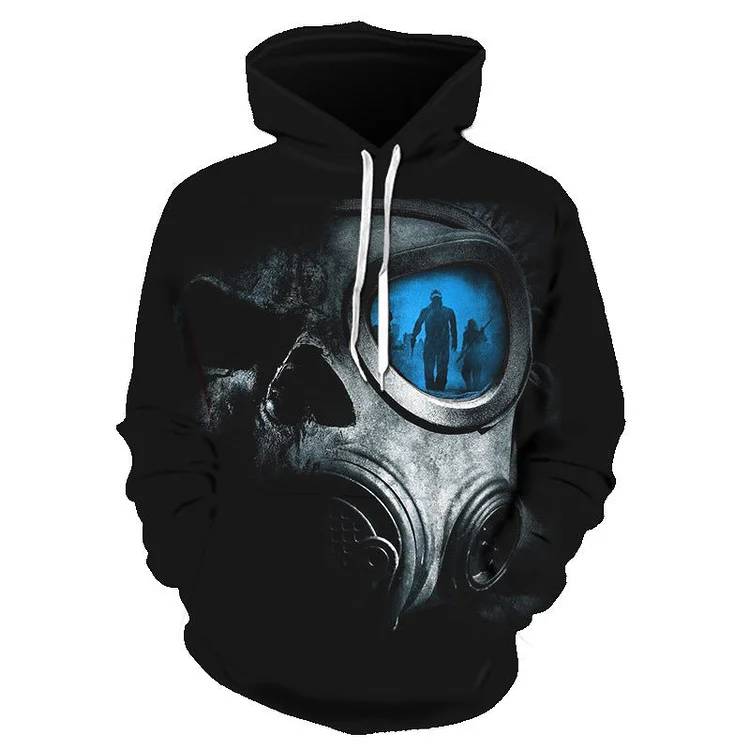 Skull Hoodie Skull 3D Digital Printing Loose Pullover Hoodie Sweater