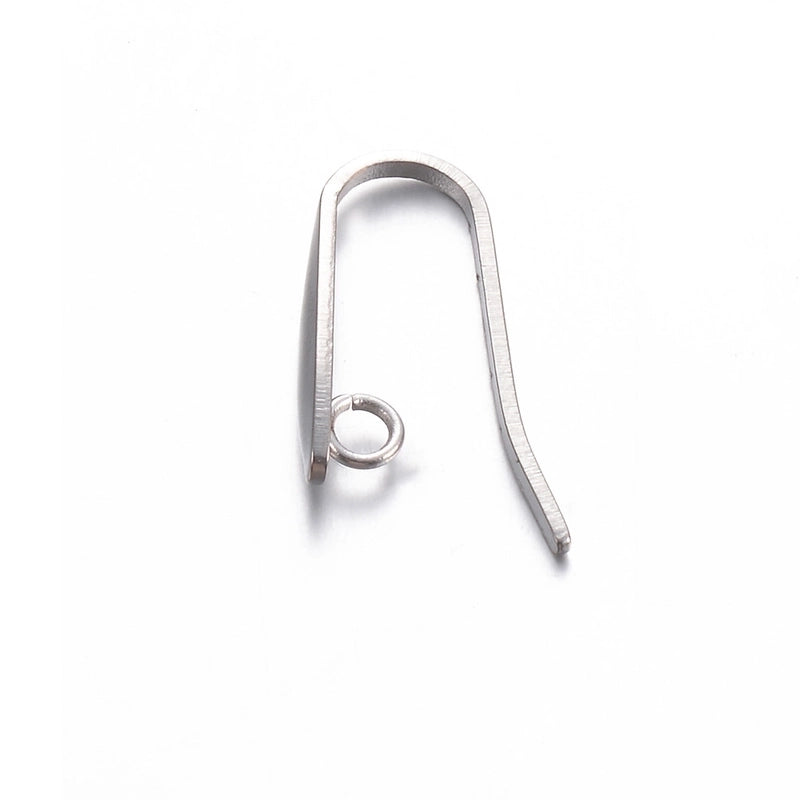 100 PCS/Package Stainless Steel Solid Color Hook Earring Findings Minimalist