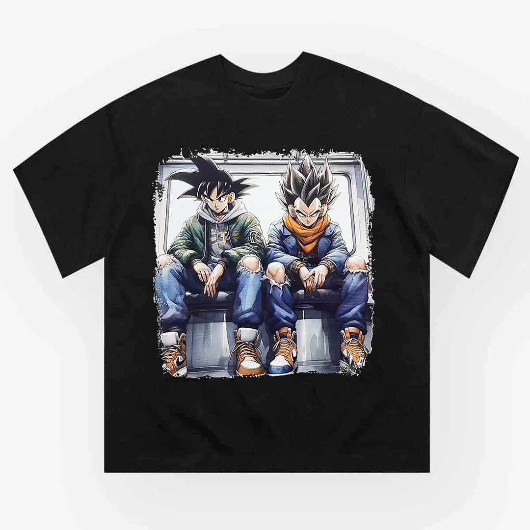 Unisex Goku Vegeta Anime Printed Oversized T-shirts