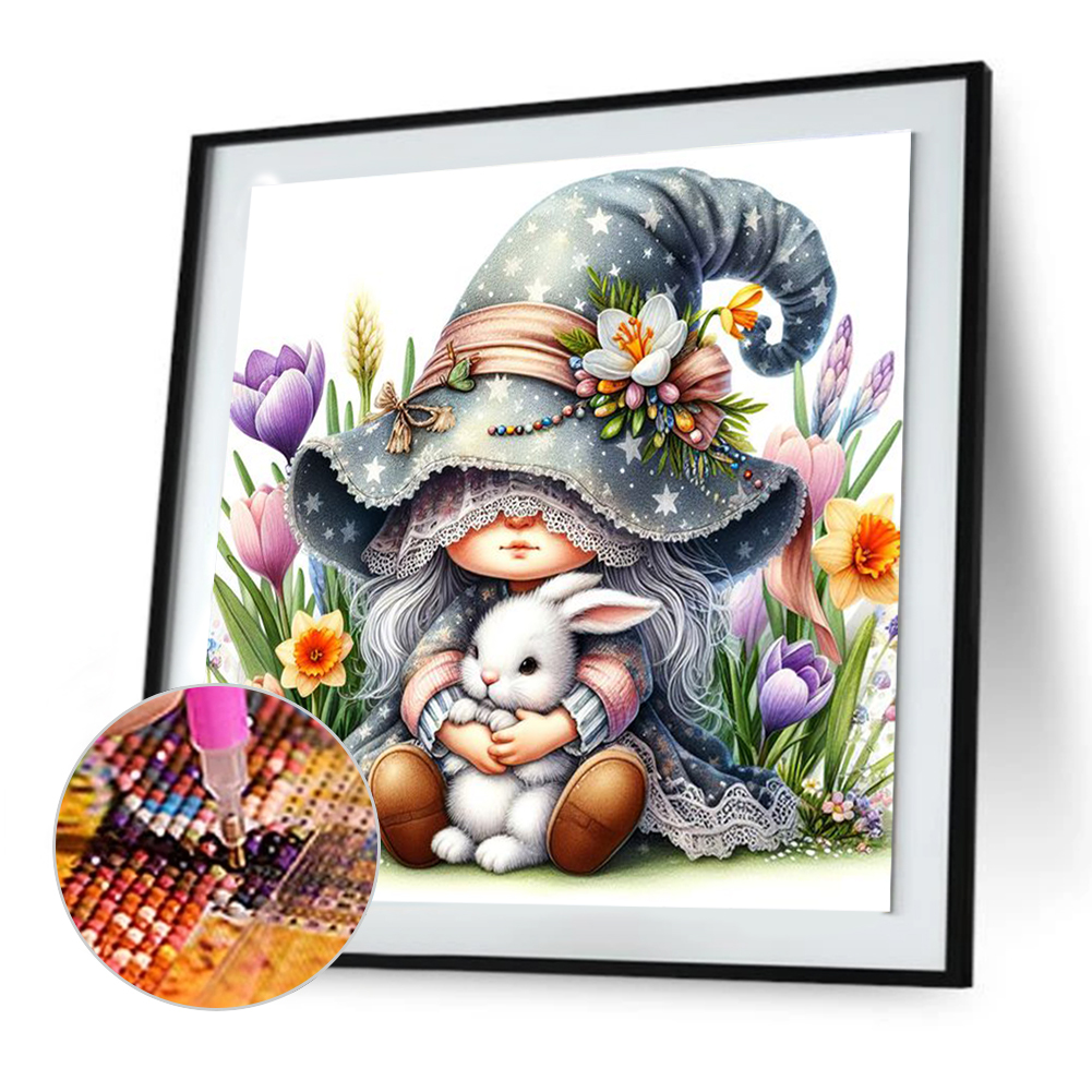 Gnome Girl Rabbit-Full Round Drill(30*30)