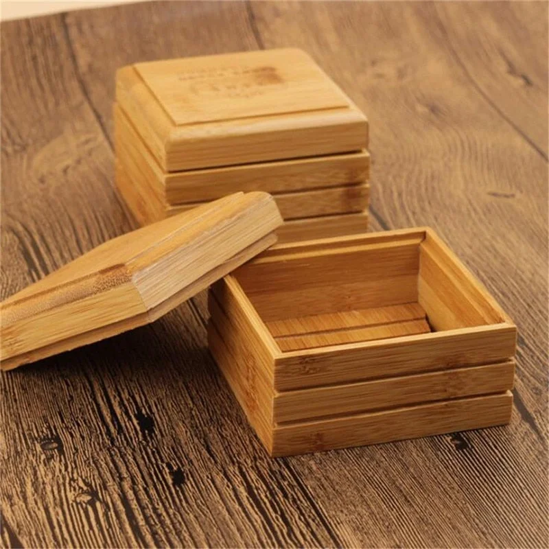 Soap Tray Holder Storage Natural Durable Bamboo Soap Dish Environmental Wooden Soap Rack Cover Plate Box Container For Bathroom