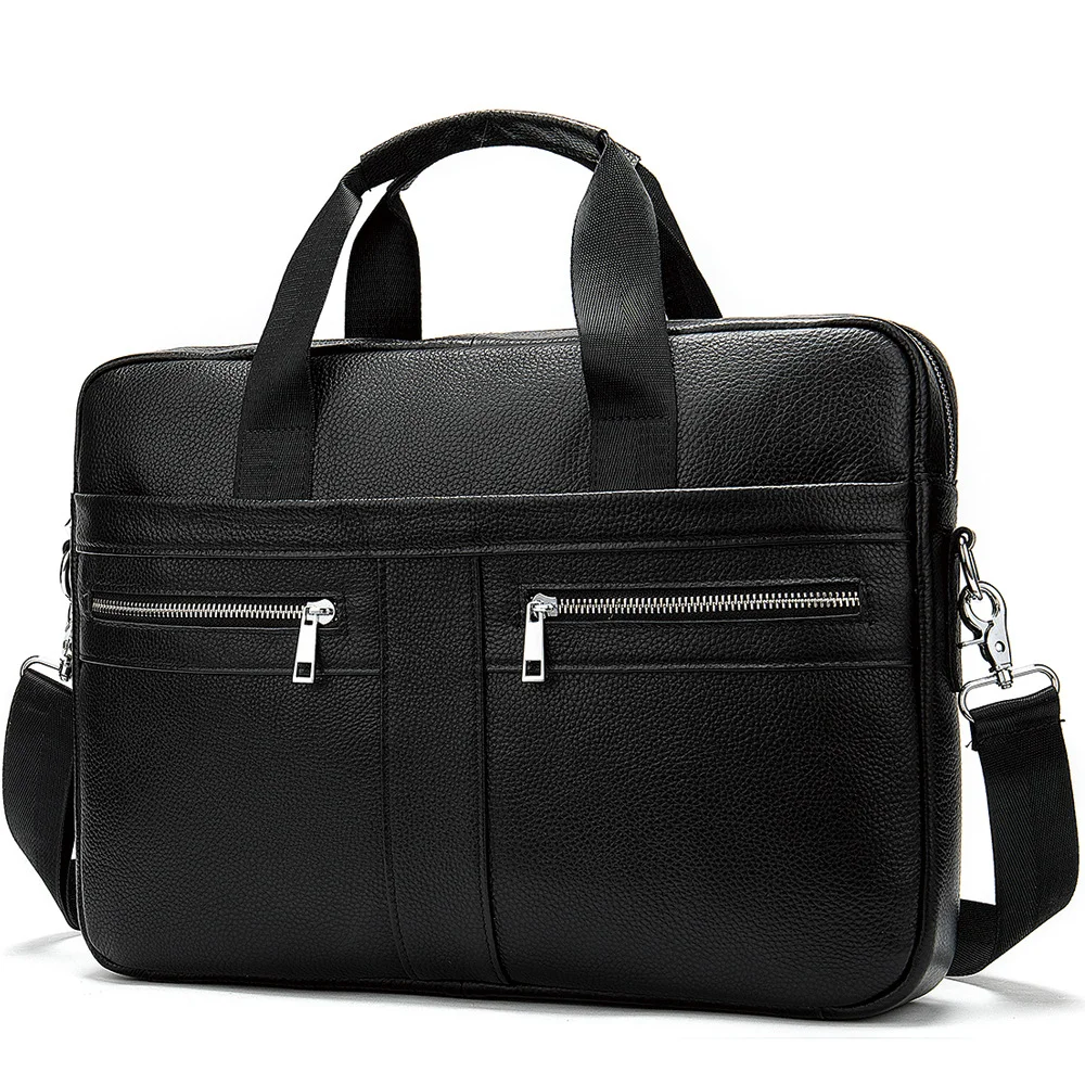 Men's genuine leather men's business bag 14 inch computer bag portable shoulder bag