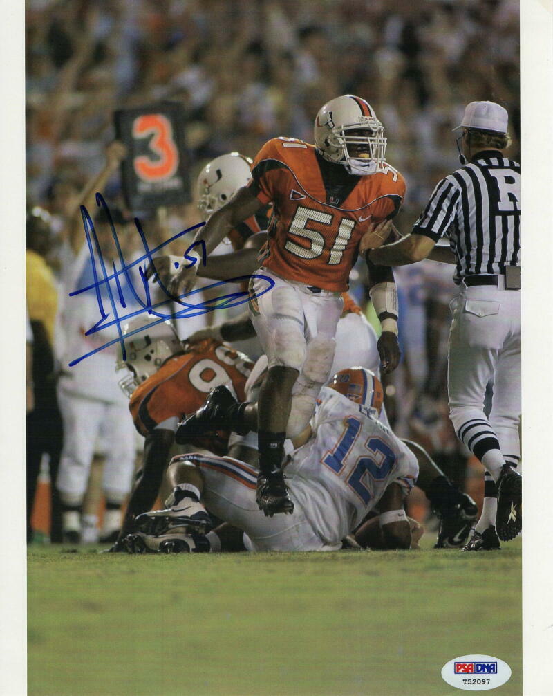 JONATHAN VILMA SIGNED AUTOGRAPH 8x10 Photo Poster painting - UNIVERSITY OF MIAMI HURRICANES PSA