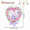 DIY Special Shaped Diamond Painting Wall Decor Wreath Kit(Rose White Cat)