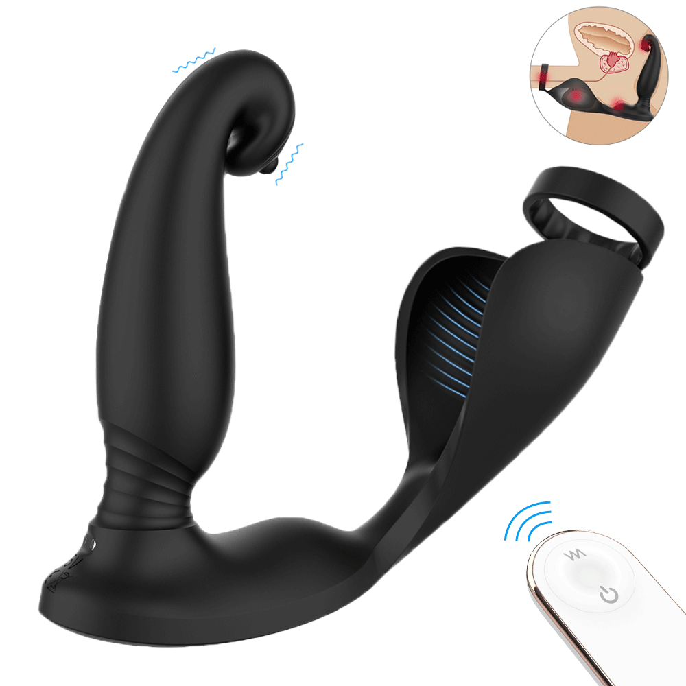 Raptor - 5 Inches Male Multi-point Stimulator, Perineum & Testicle & Cock & Prostate Massager, 9 Vibrating Modes Anal Butt Plug By Rose Toy