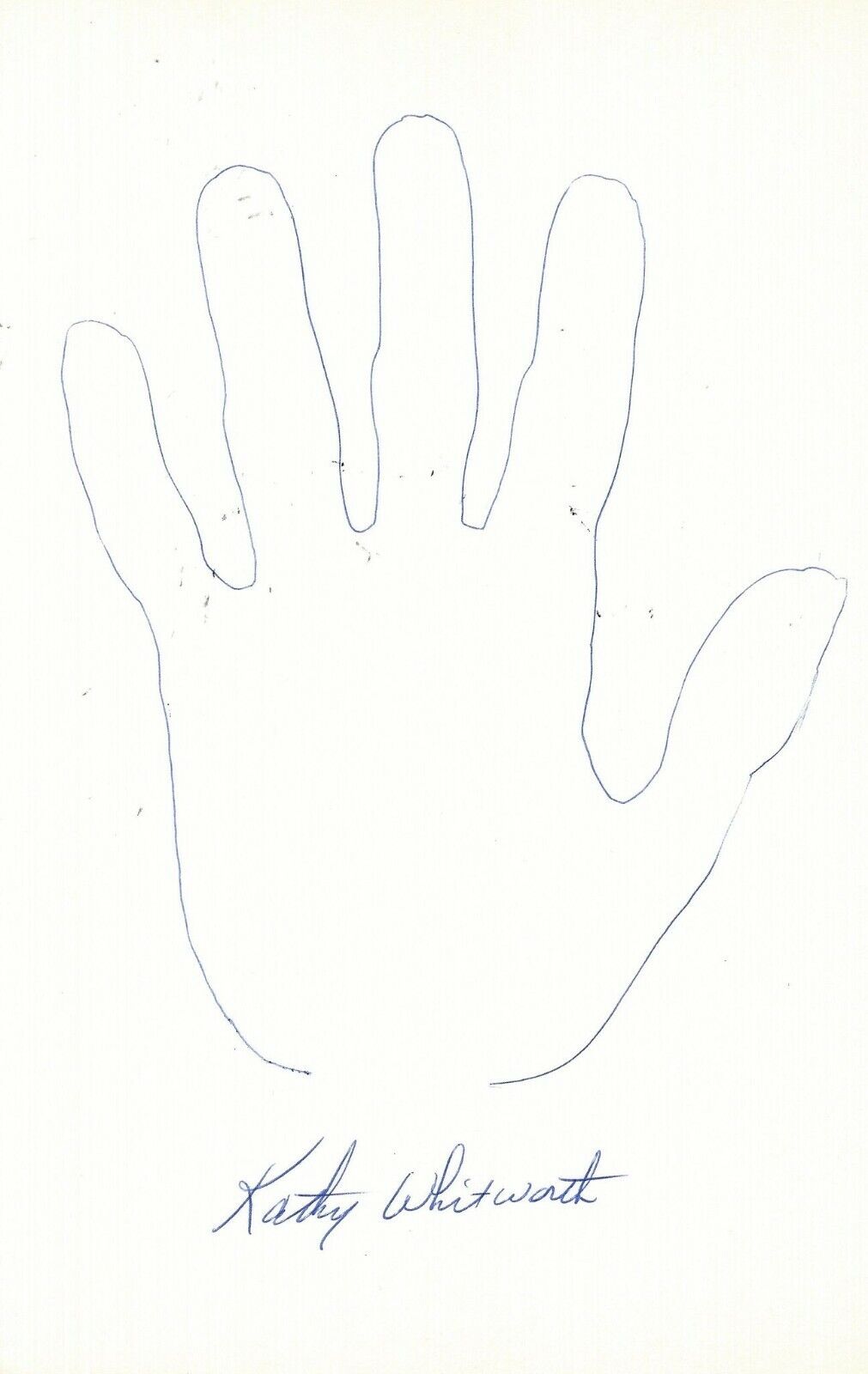 Hand Sketch Drawing Signed: Kathy Whitworth 6x9