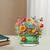 (US Only)Acrylic Special Shape Flower Pot Diamond Painting Desktop Ornaments for Office
