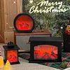 Simulation Fireplace Creative Small Ornaments Home Soft Decoration Crafts Candlestick Simulation Decoration LED Charcoal Flame Wind Lamp