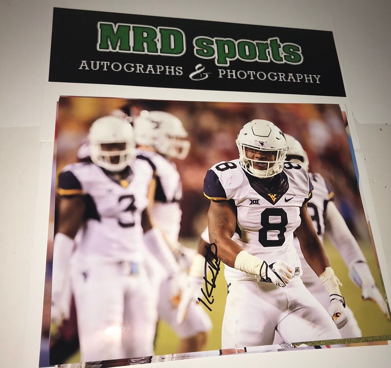 Kyzir White West Virginia hand signed autographed 8x10 football Photo Poster painting D