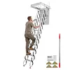 [US Local Warehouse] Ceiling Mounted Attic Ladder w/Handrails Retractable Loft Stairs 660LBS Capacity